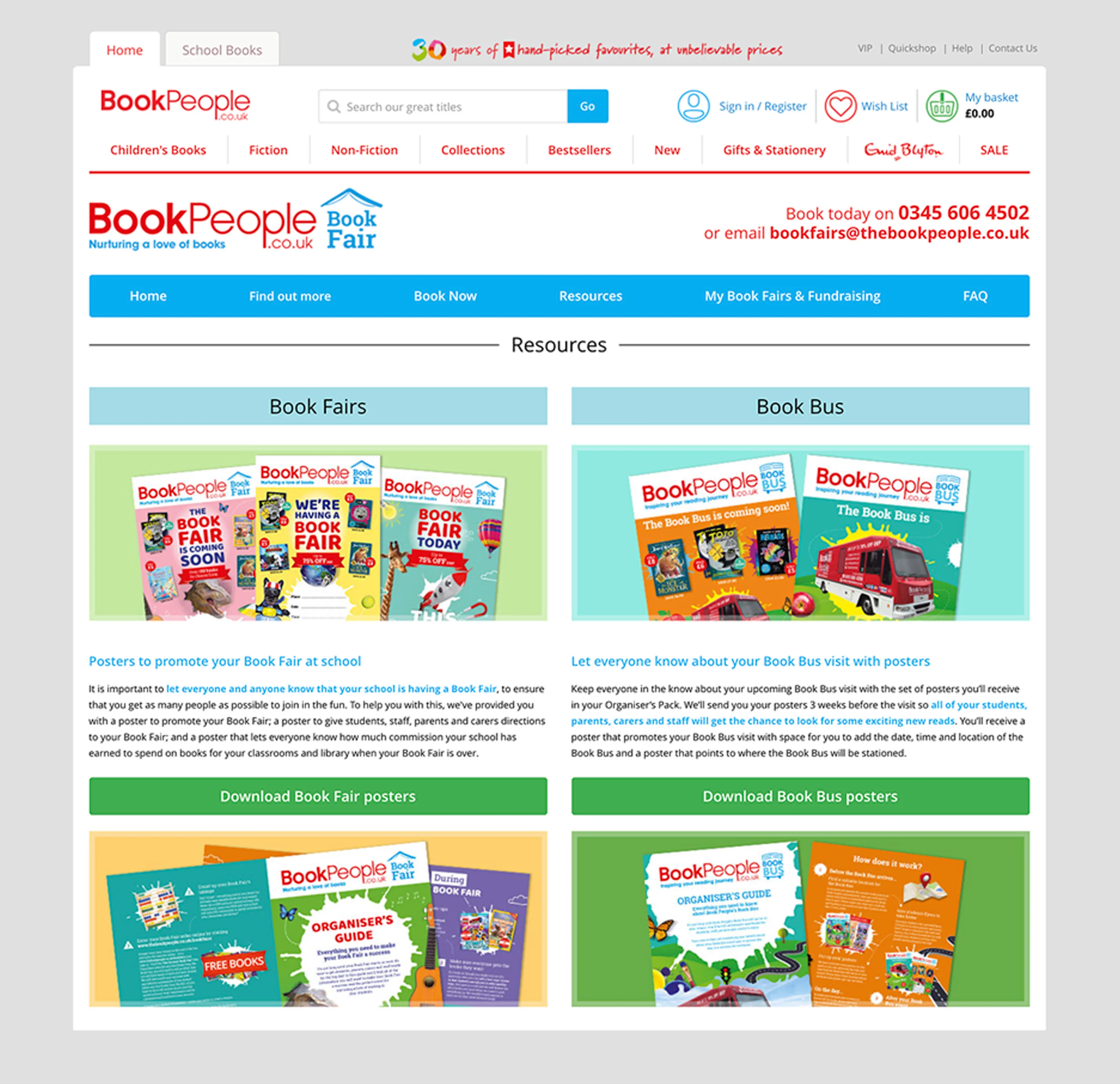 The Book People Book Fairs website